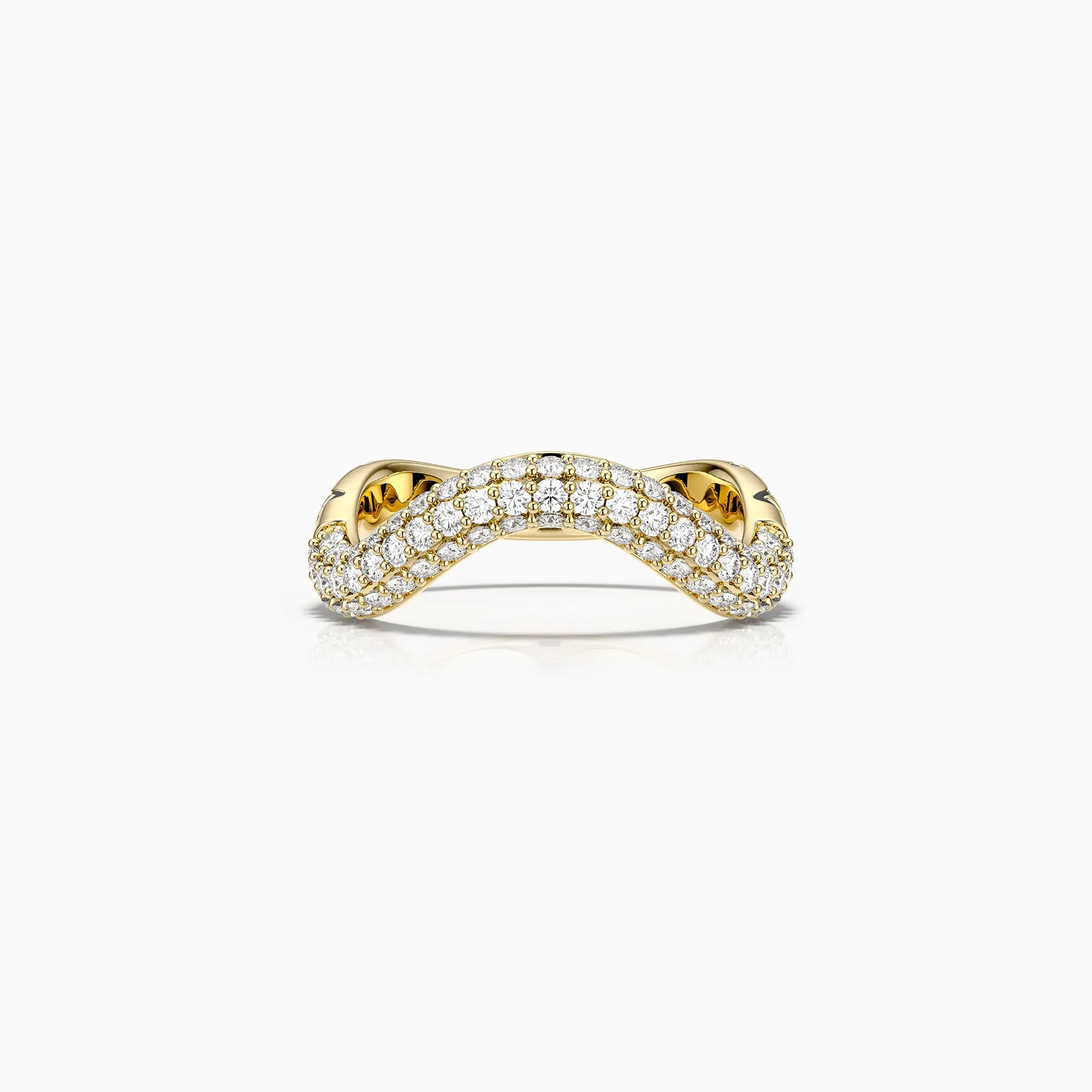 Pavé Wavy Enamel Statement Stacking Ring sold by Vanimy Jewelry