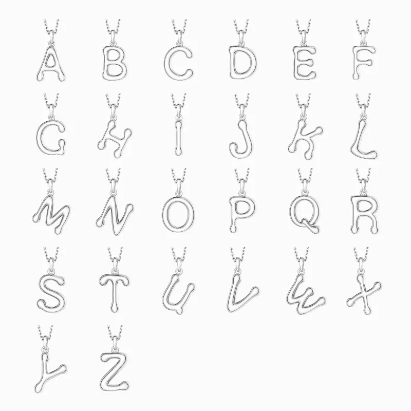 Bubble Initial Letter A-Z Pendant Necklace sold by Vanimy Jewelry
