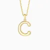 Bubble Initial Letter A-Z Pendant Necklace sold by Vanimy Jewelry