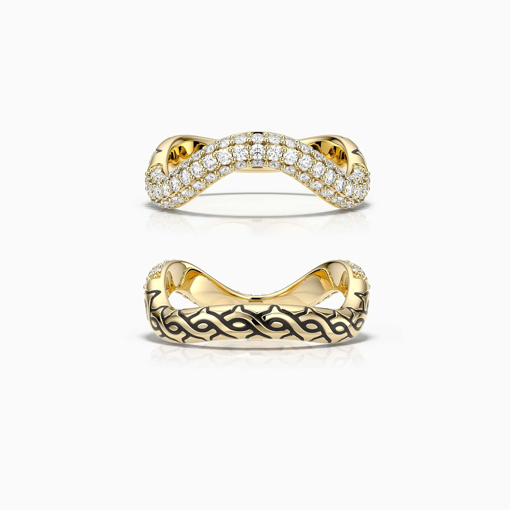 Personalized Crown of Thorns Pavé Wavy Enamel Statement Ring sold by Vanimy Jewelry