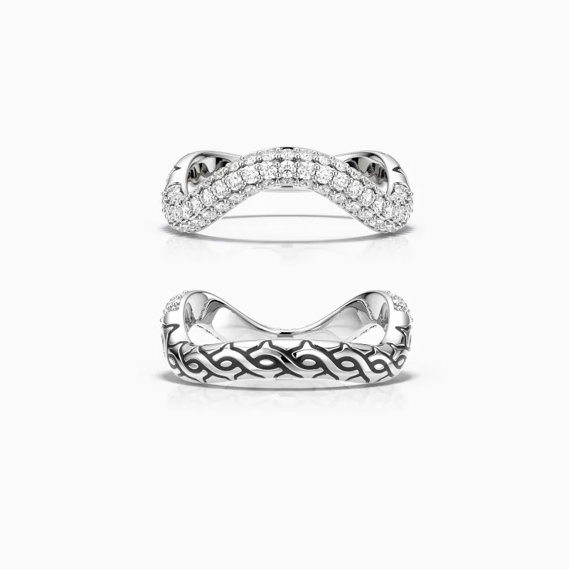 Crown of Thorns Pavé Wavy Enamel Statement Ring sold by Vanimy Jewelry