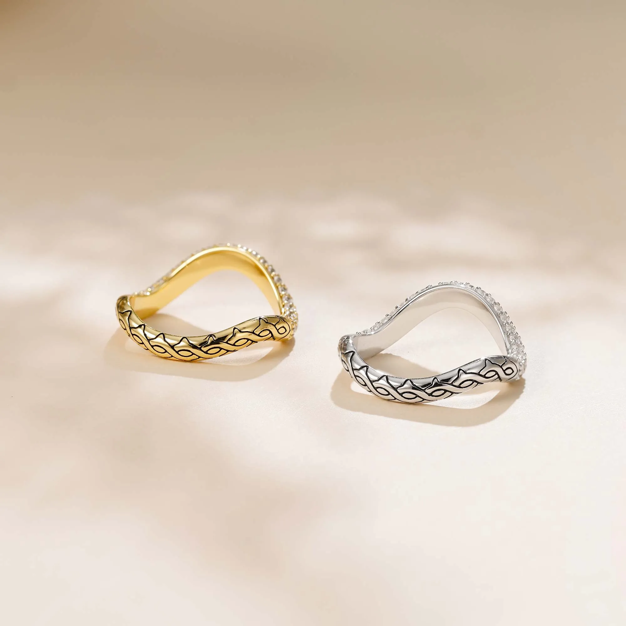 Crown of Thorns Pavé Wavy Enamel Statement Ring sold by Vanimy Jewelry product image thumbnail 3