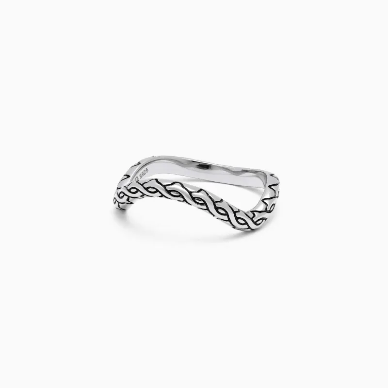 Crown of Thorns Wavy Enamel Statement Ring sold by Vanimy Jewelry