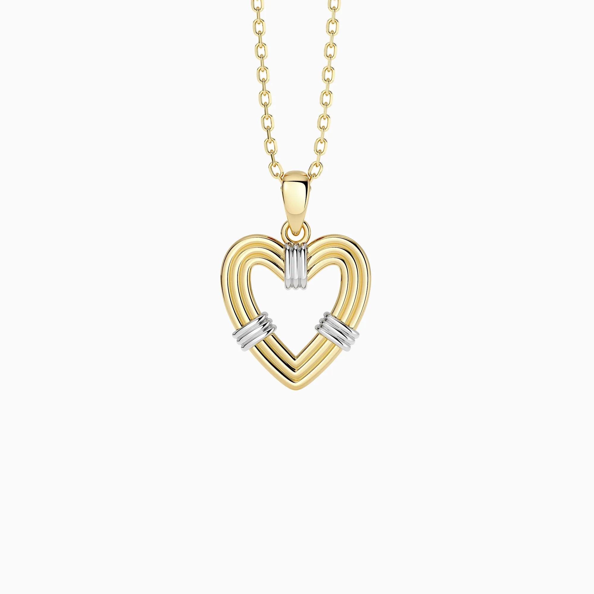 Two-Tone Knotted Heart Cord Pendant Necklace sold by Vanimy Jewelry