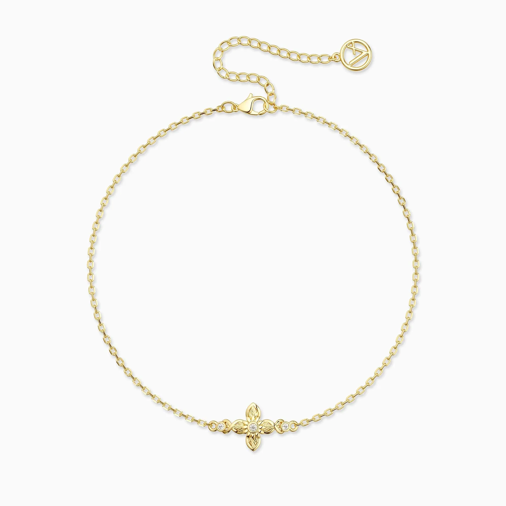 Floral Cross November Sunflower Bracelet sold by Vanimy Jewelry