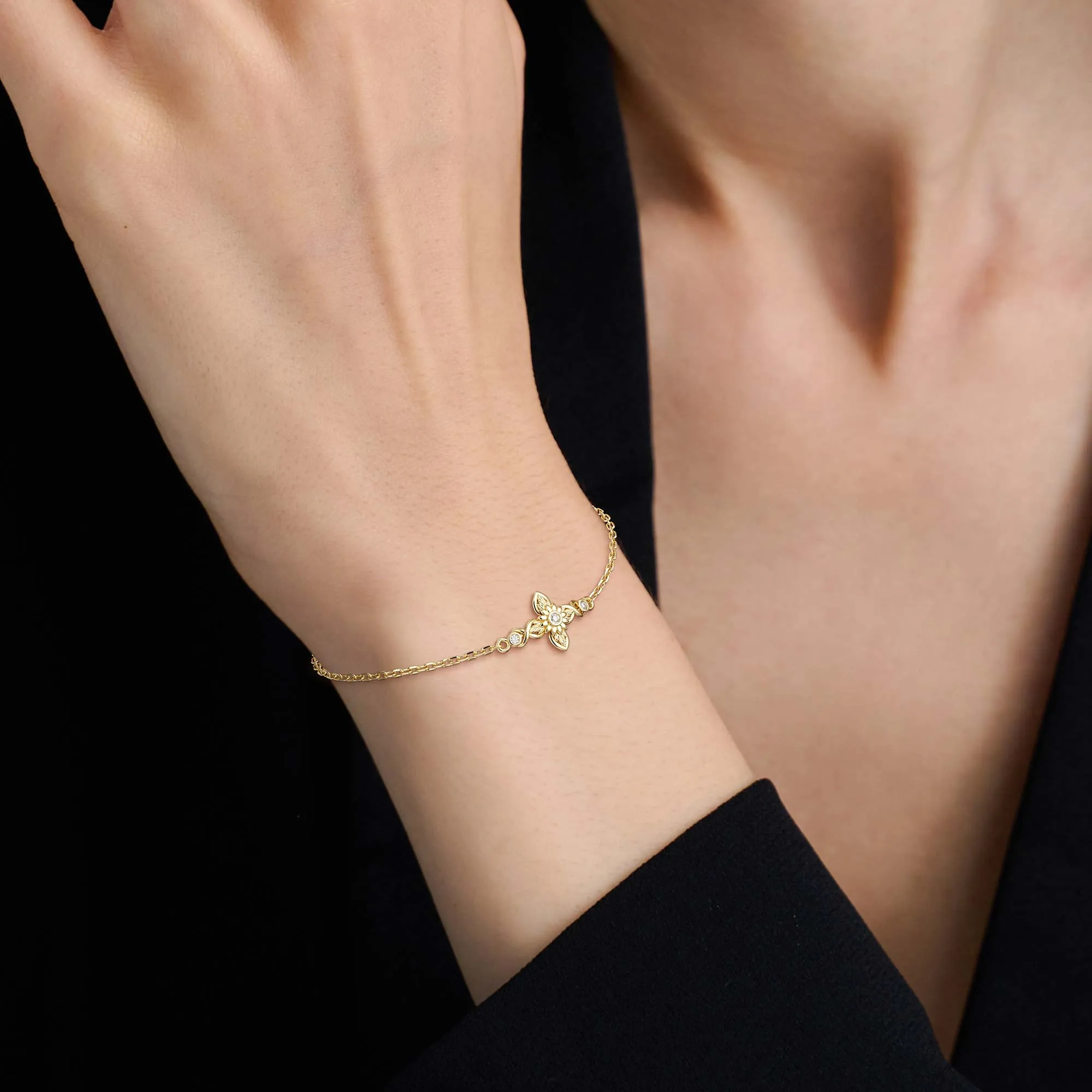 Floral Cross November Sunflower Bracelet sold by Vanimy Jewelry product image thumbnail 2