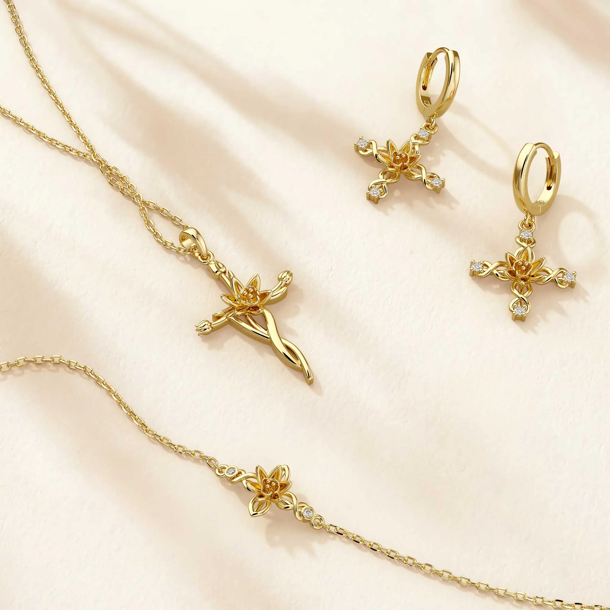 Floral Cross Tulip Bracelet sold by Vanimy Jewelry product image thumbnail 2