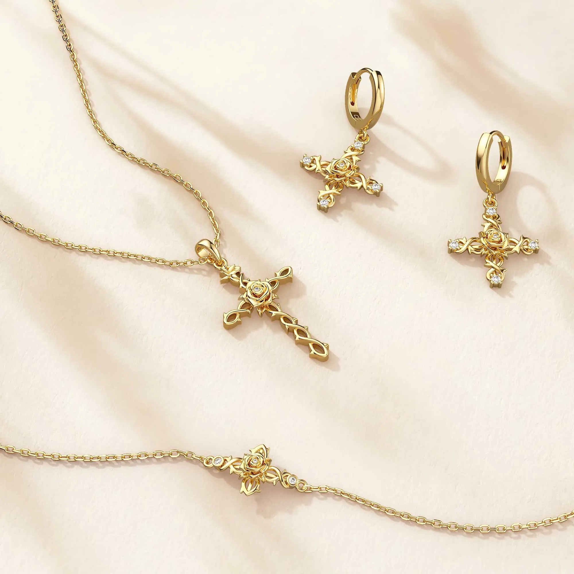 Floral Cross June Rose Bracelet sold by Vanimy Jewelry product image thumbnail 4