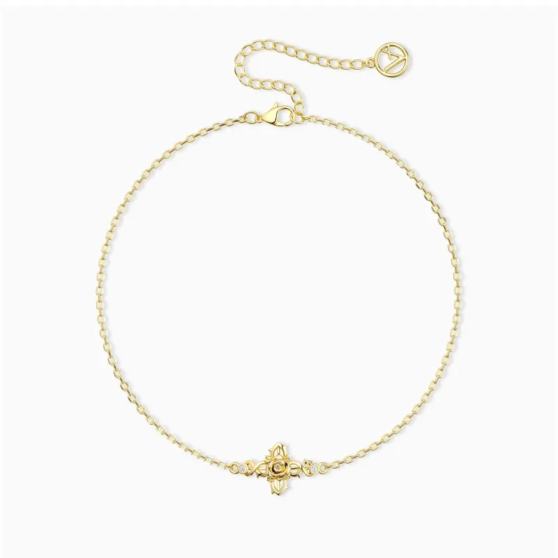 Floral Cross June Rose Bracelet sold by Vanimy Jewelry