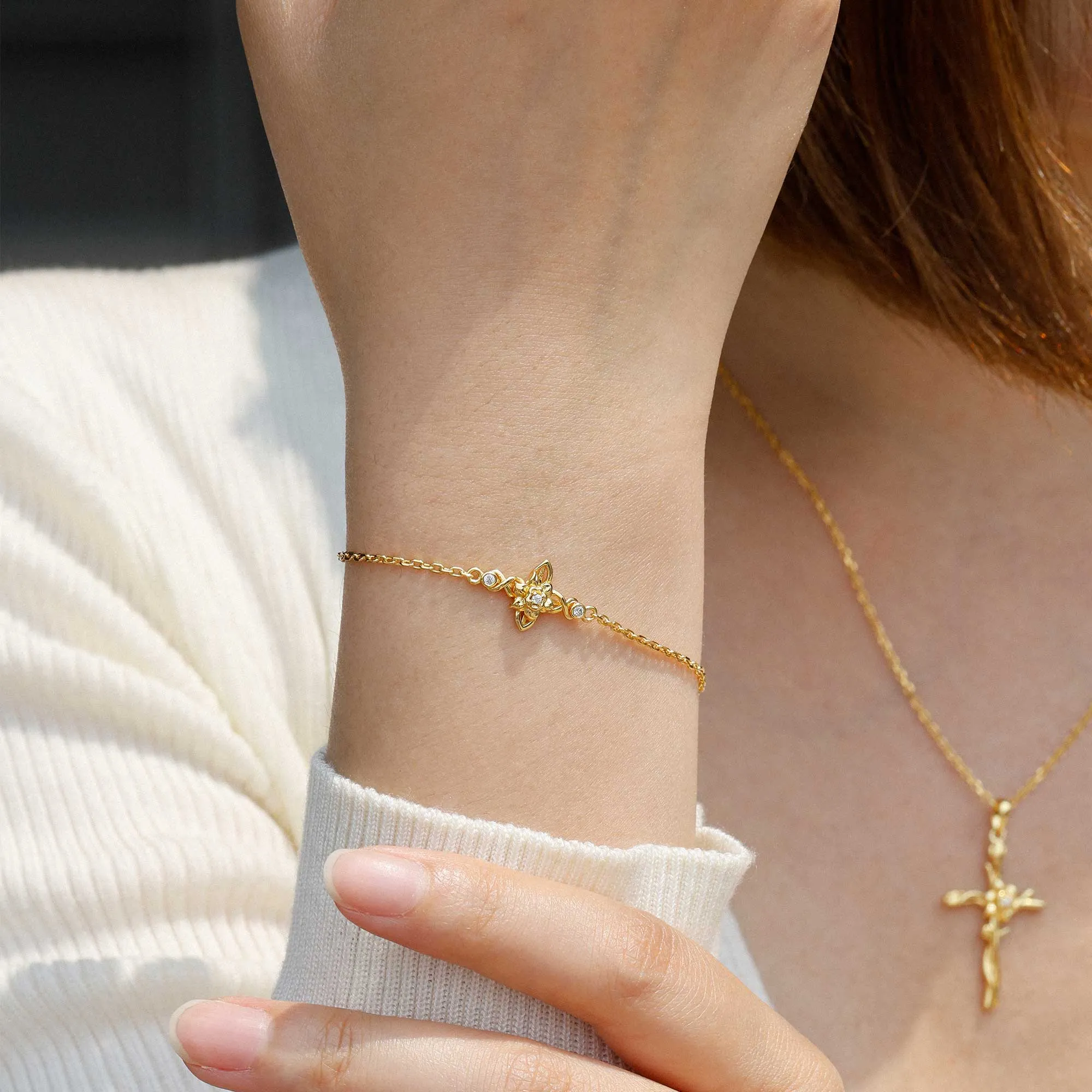 Floral Cross March Daffodil Bracelet sold by Vanimy Jewelry product image thumbnail 2