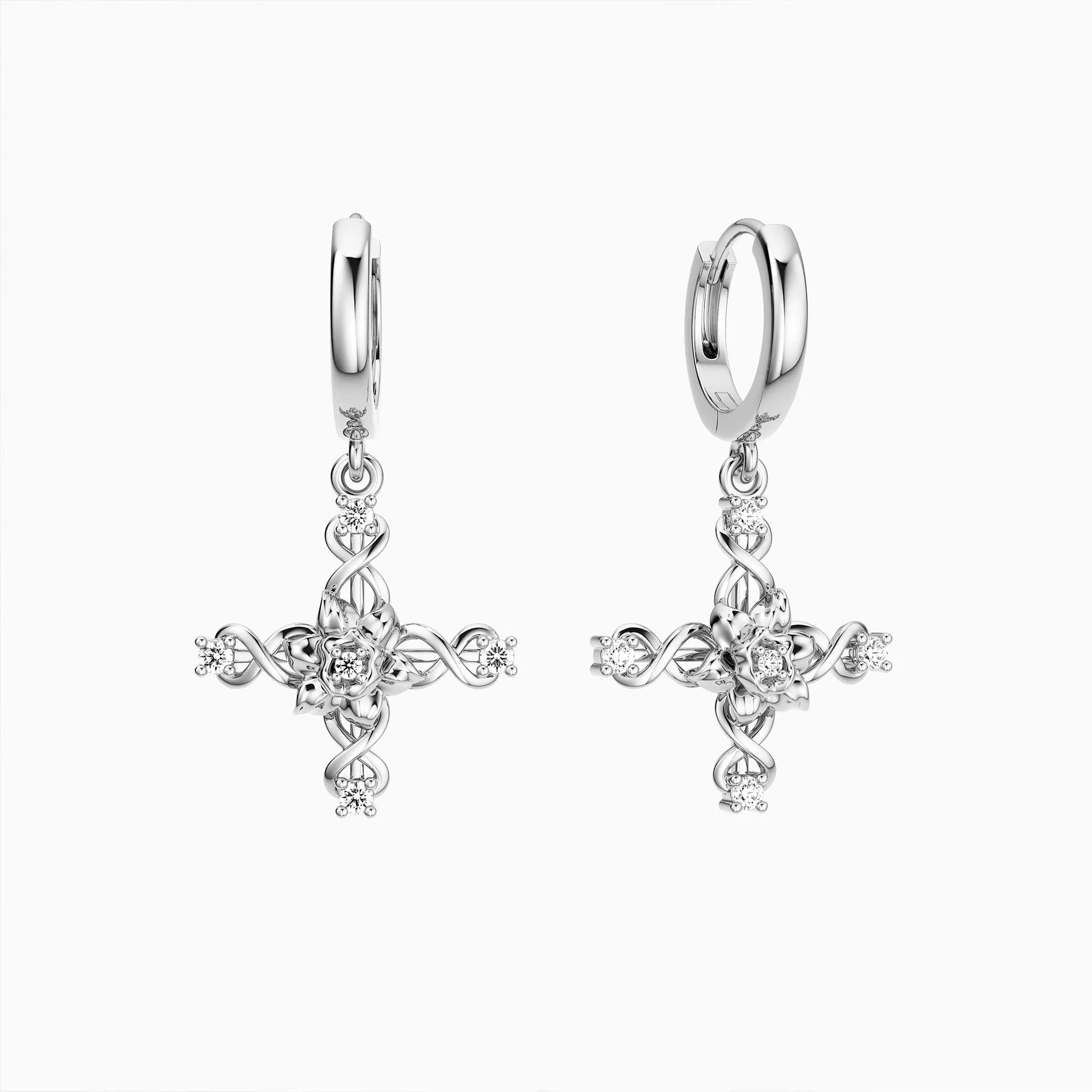 Floral Cross March Daffodils Hoop Earrings sold by Vanimy Jewelry product image thumbnail 4