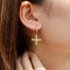 Floral Cross March Daffodils Hoop Earrings sold by Vanimy Jewelry