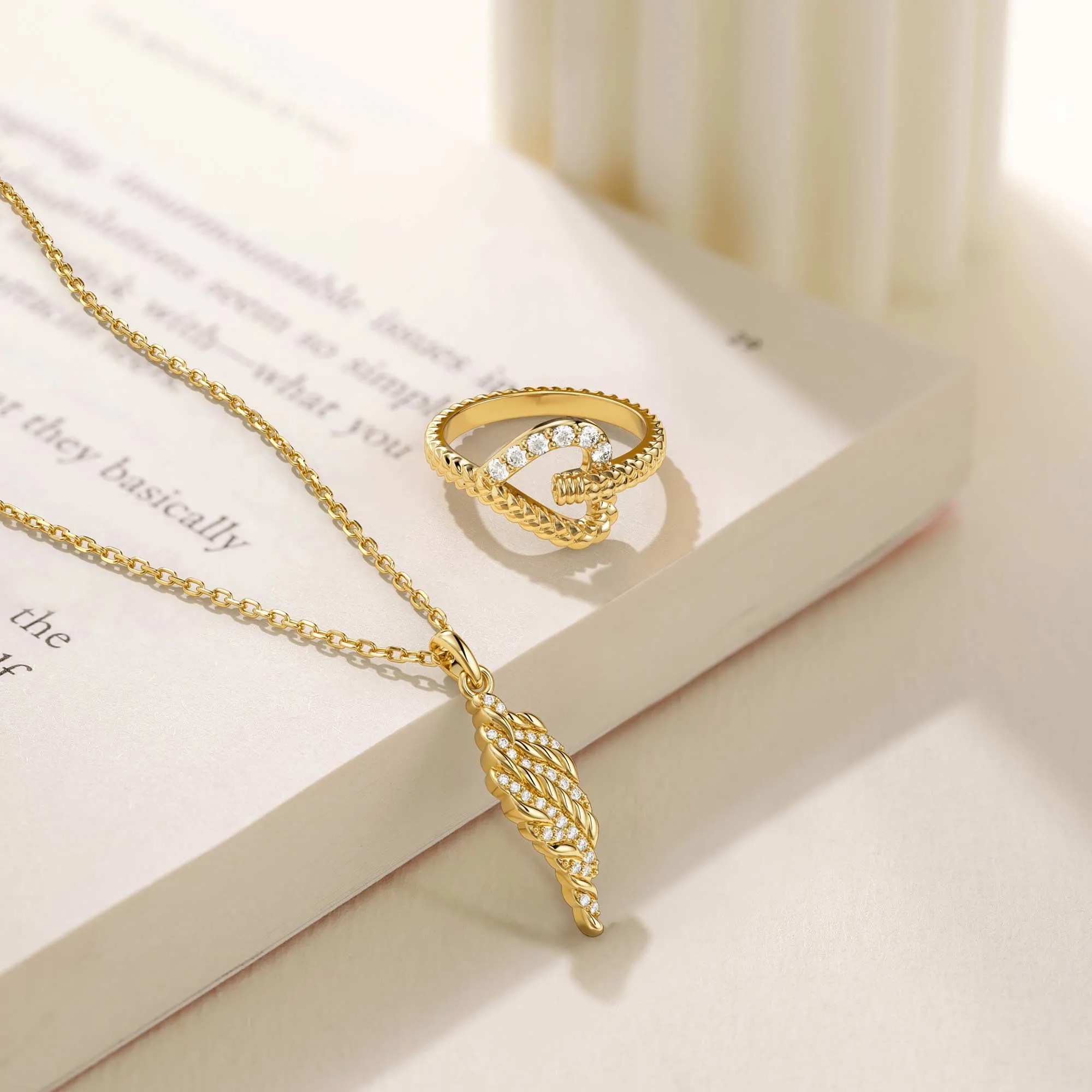 Braided Angel Wing Pendant Necklace sold by Vanimy Jewelry product image thumbnail 3