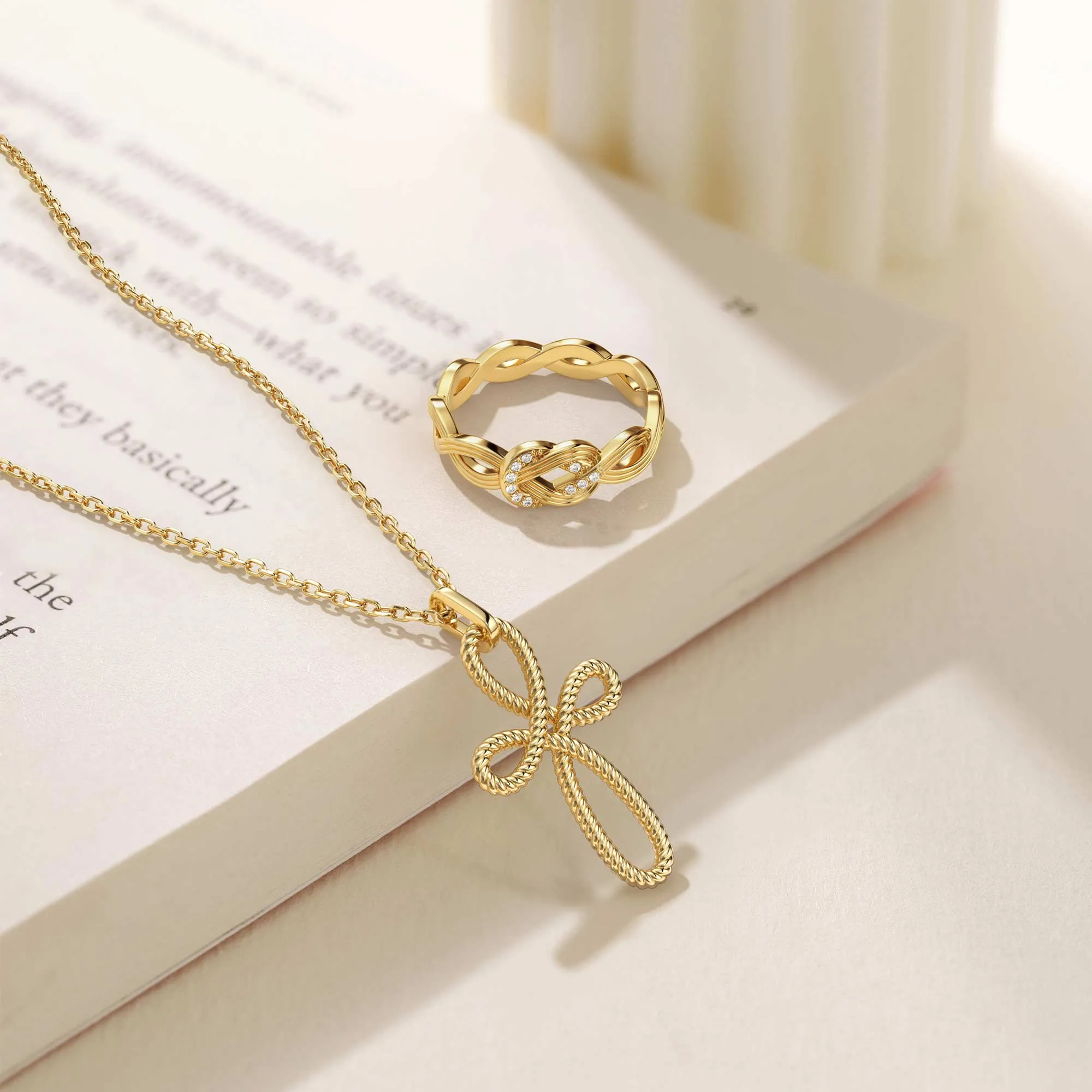 Trinity Cord Rope Cross Necklace sold by Vanimy Jewelry product image thumbnail 3