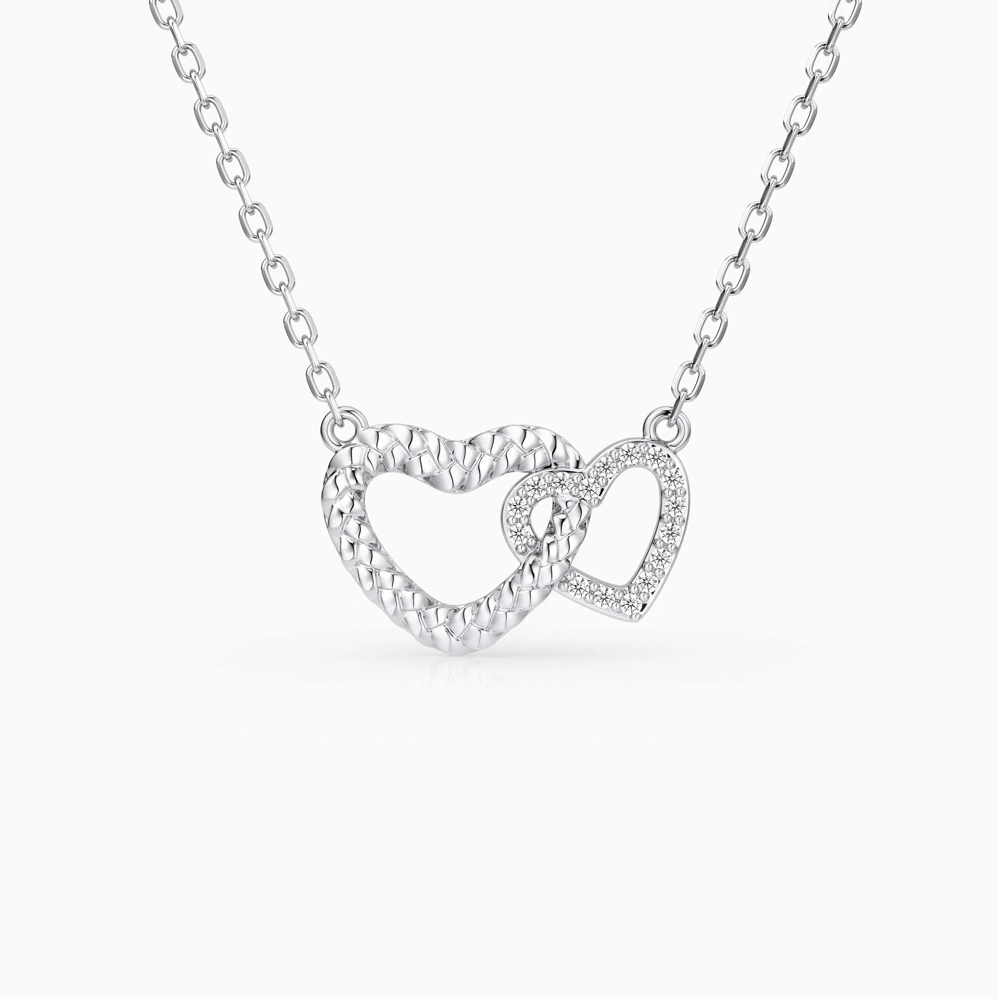 Braided Cord Double Heart Necklace sold by Vanimy Jewelry product image thumbnail 5