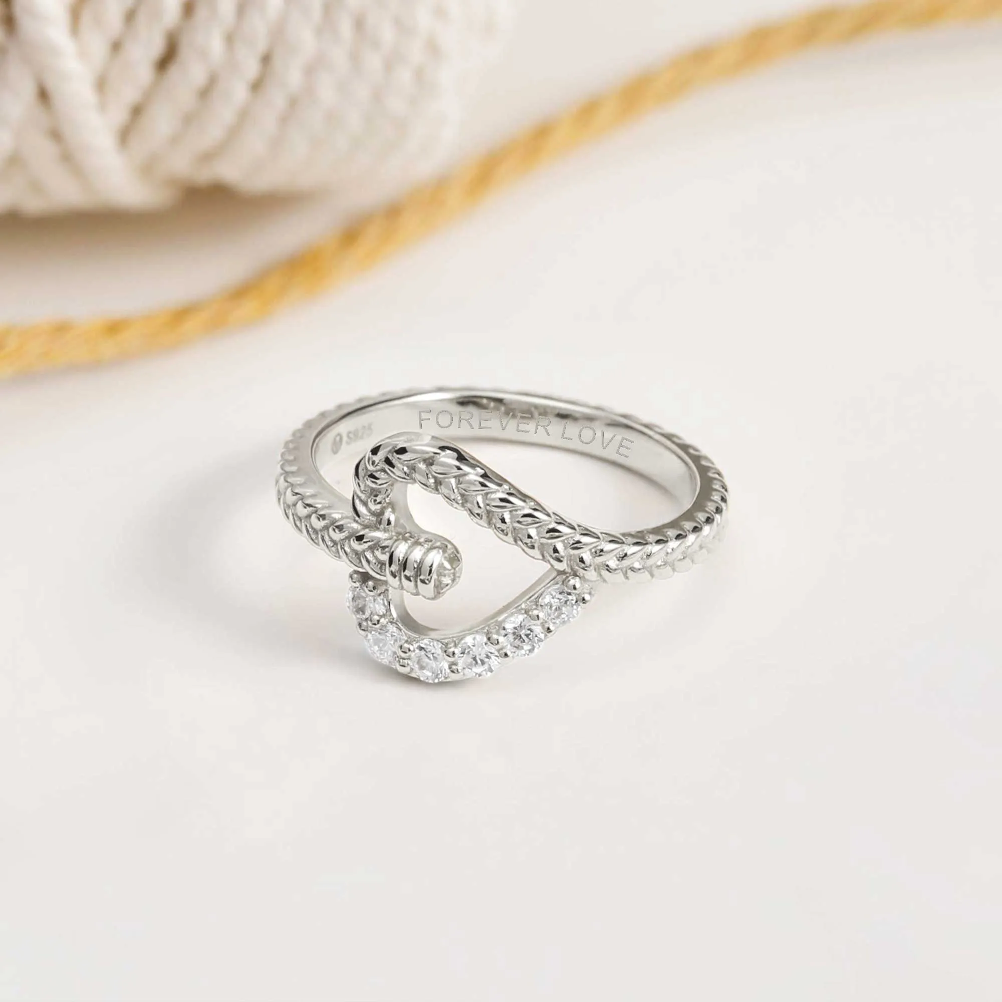 Personalized Braided Love Knot Ring sold by Vanimy Jewelry product image thumbnail 2