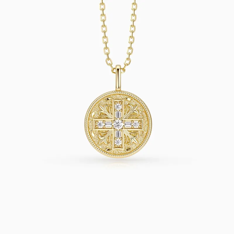 Byzantine Cross Medallion Necklace sold by Vanimy Jewelry