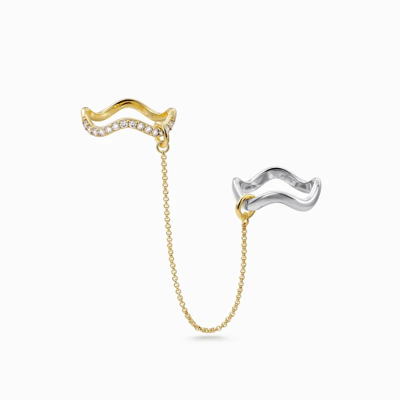 Two-Tone Highs and Lows Chain Rings sold by Vanimy Jewelry