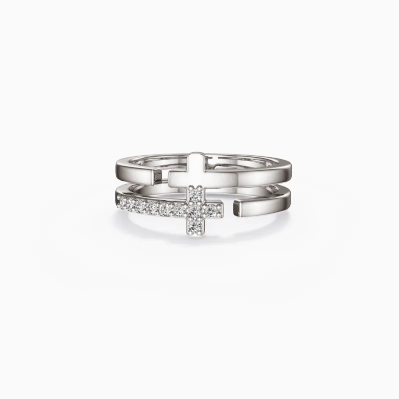 Tiered Cross Ring sold by Vanimy Jewelry