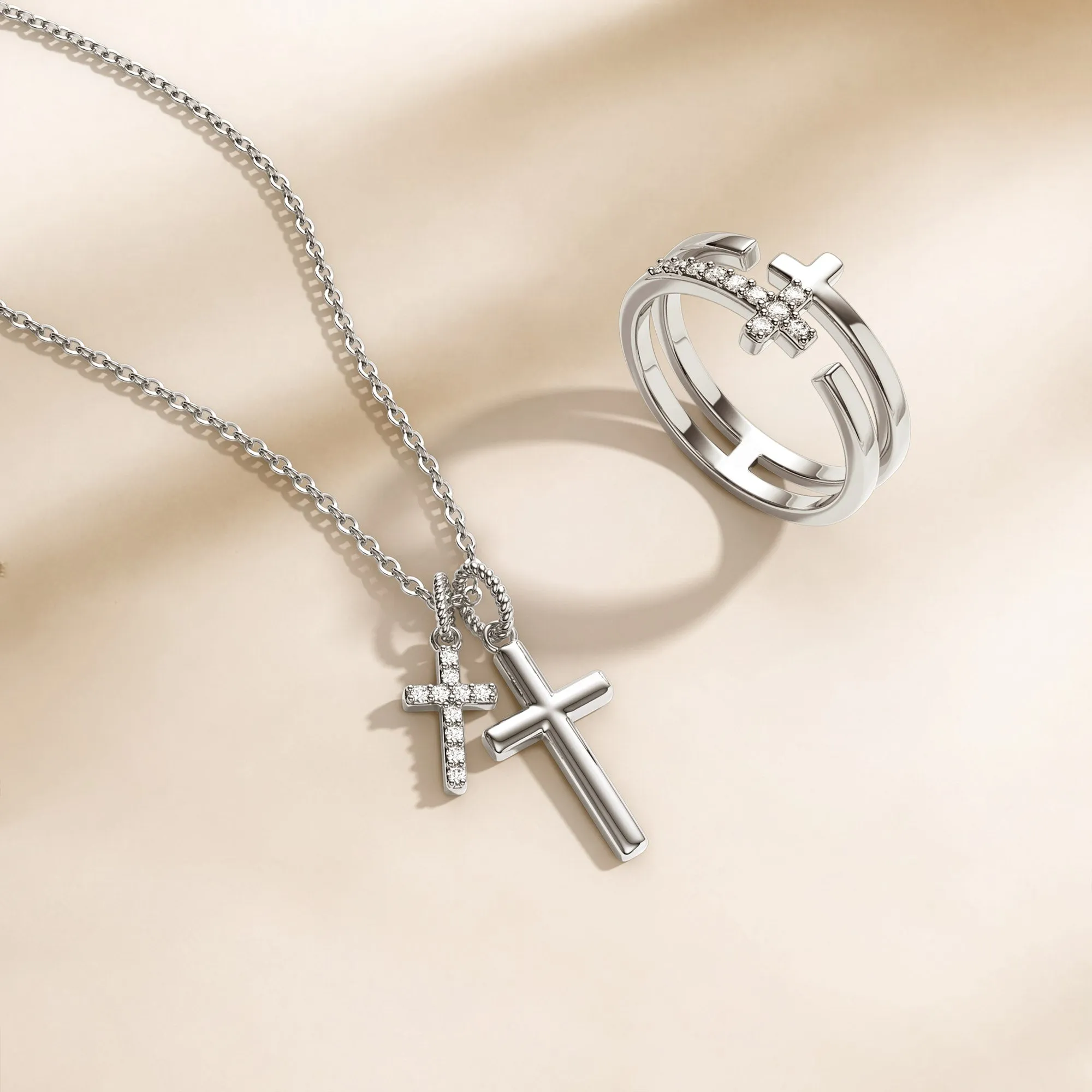 Dual Cross Harmony Necklace sold by Vanimy Jewelry product image thumbnail 2