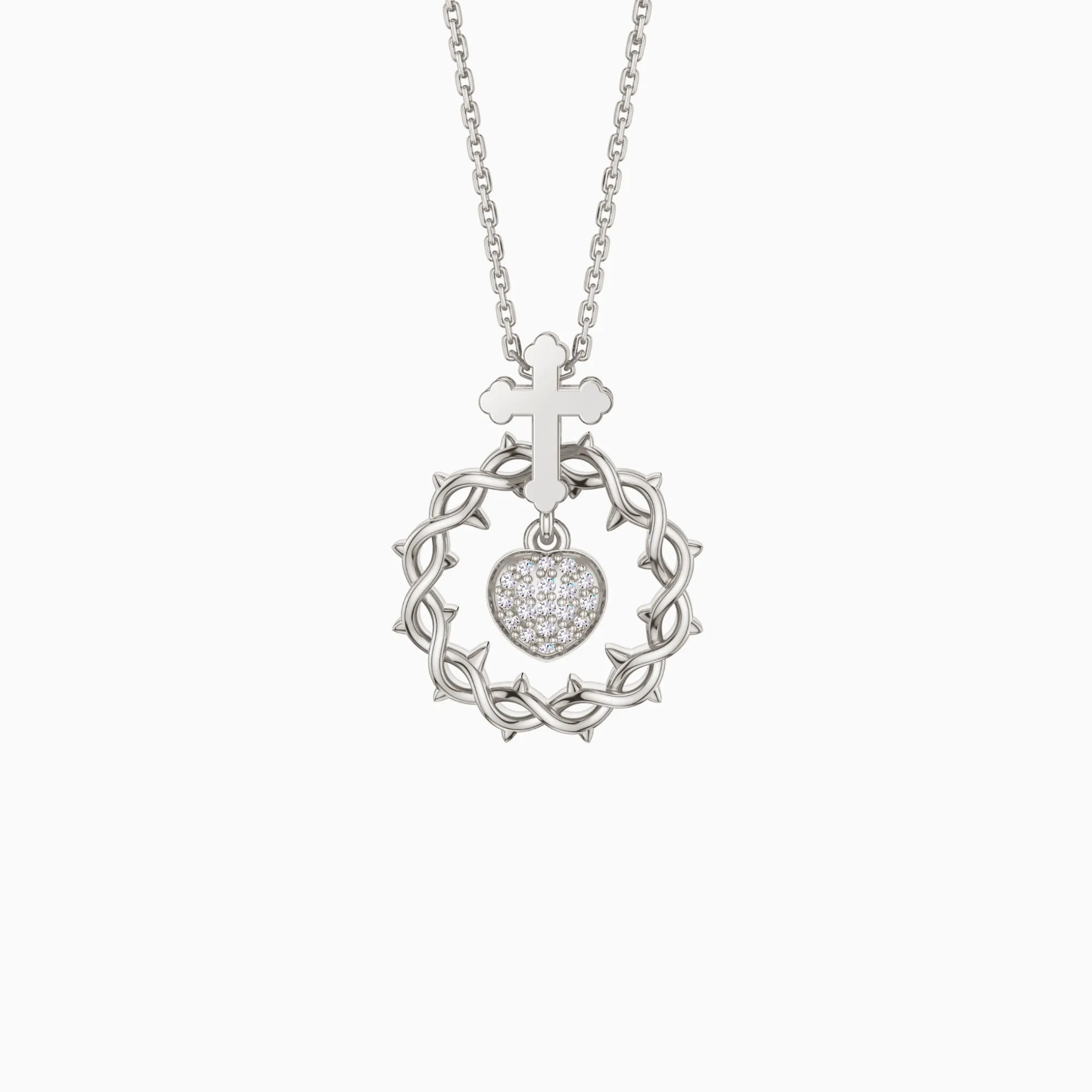 The Sacred Heart Dangle Pendant Necklace sold by Vanimy Jewelry