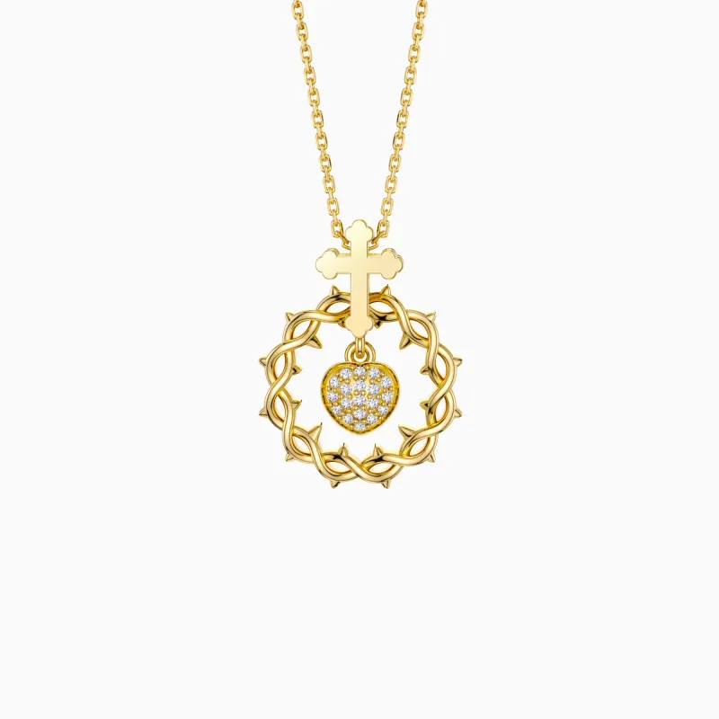 The Sacred Heart Dangle Pendant Necklace sold by Vanimy Jewelry