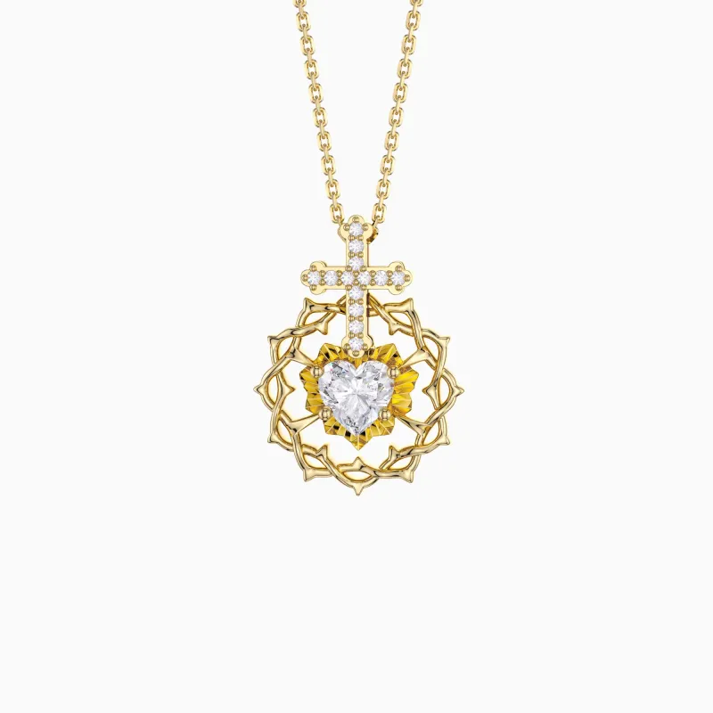 The Sacred Heart Pendant Necklace sold by Vanimy Jewelry