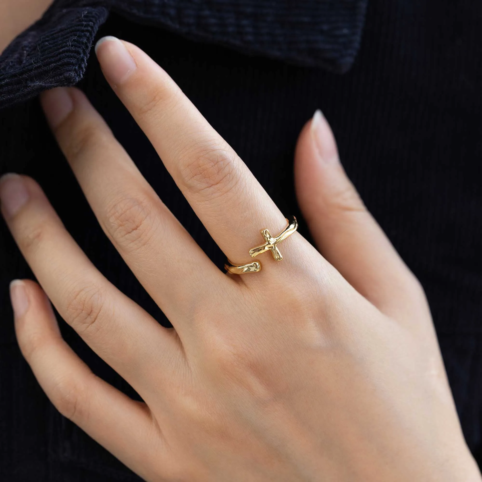 Liquid Open Cross Ring sold by Vanimy Jewelry product image thumbnail 2