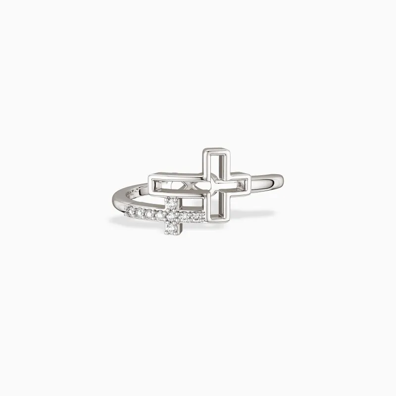 Double Hollow Cross And Infinity Ring sold by Vanimy Jewelry
