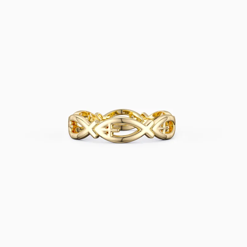 Jesus Fish Eternity Ring sold by Vanimy Jewelry
