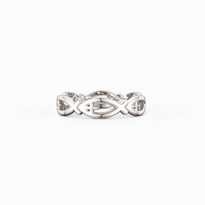 Jesus Fish Eternity Ring sold by Vanimy Jewelry