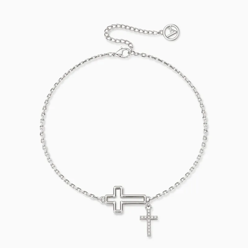 Cutout Double Cross Bracelet sold by Vanimy Jewelry