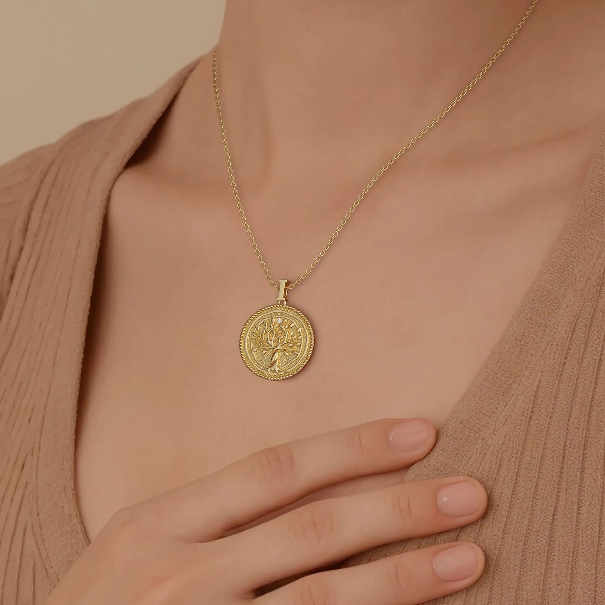 Promised Land Tree of Life Amulet Coin Medallion Necklace sold by Vanimy Jewelry product image thumbnail 3