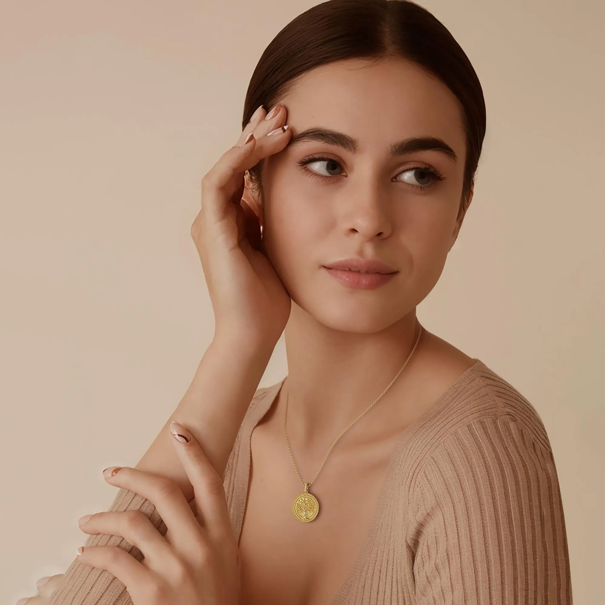 Promised Land Tree of Life Amulet Coin Medallion Necklace sold by Vanimy Jewelry product image thumbnail 4