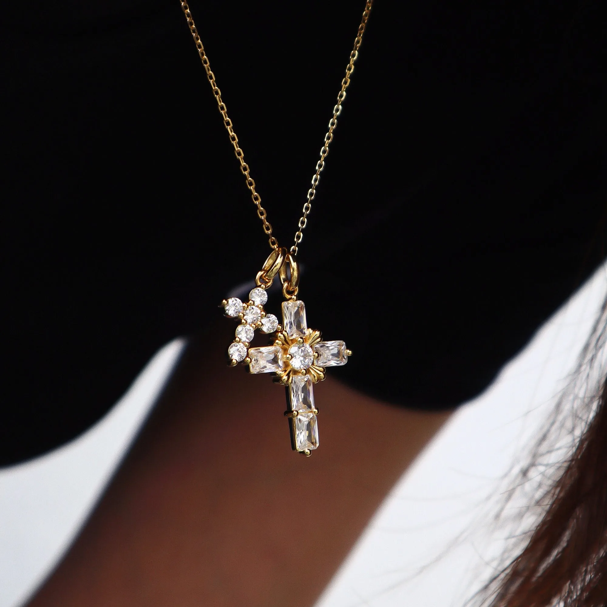 Byzantine Double Crosses Pendant Necklace sold by Vanimy Jewelry product image thumbnail 3