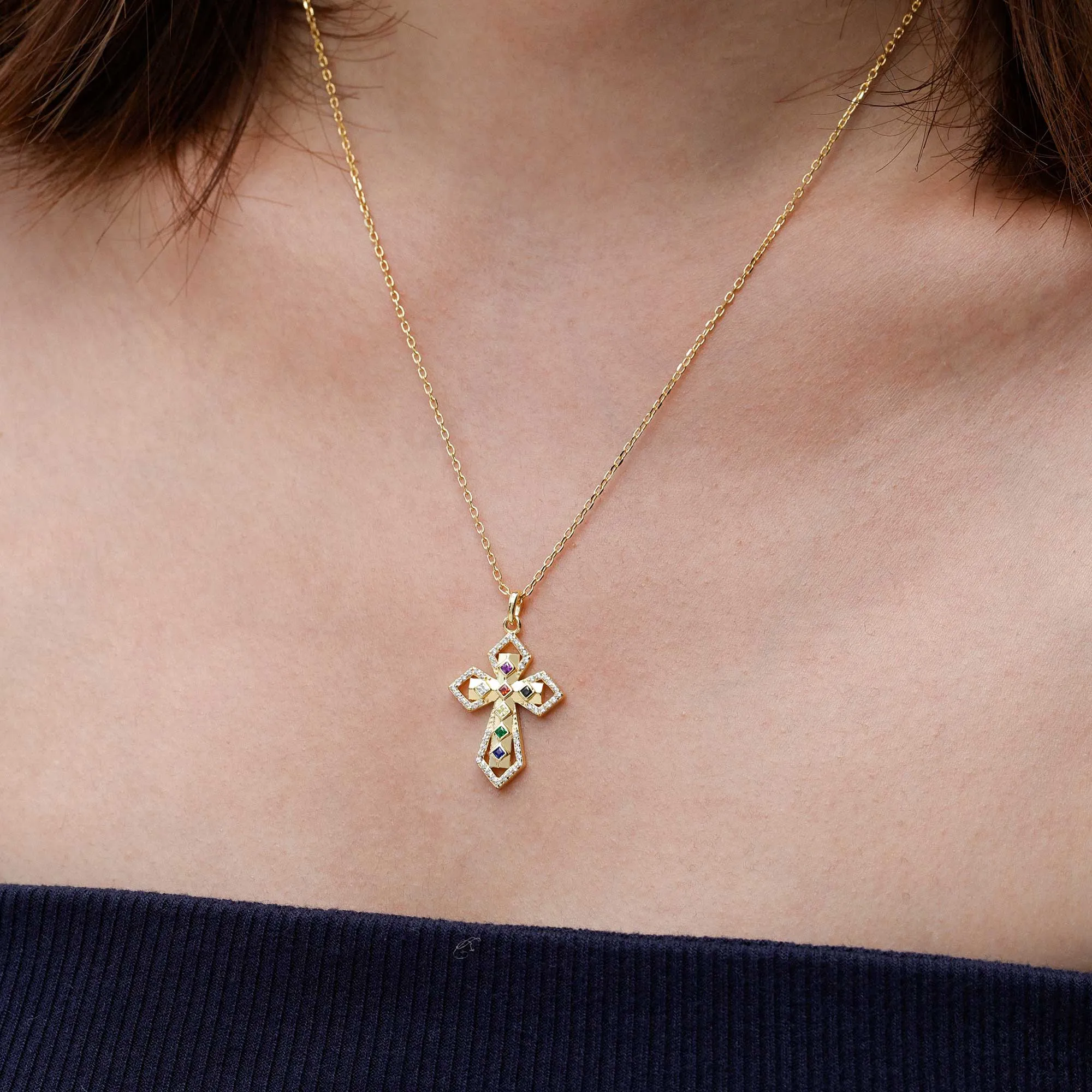 Divine Spectrum Cross Necklace sold by Vanimy Jewelry product image thumbnail 3