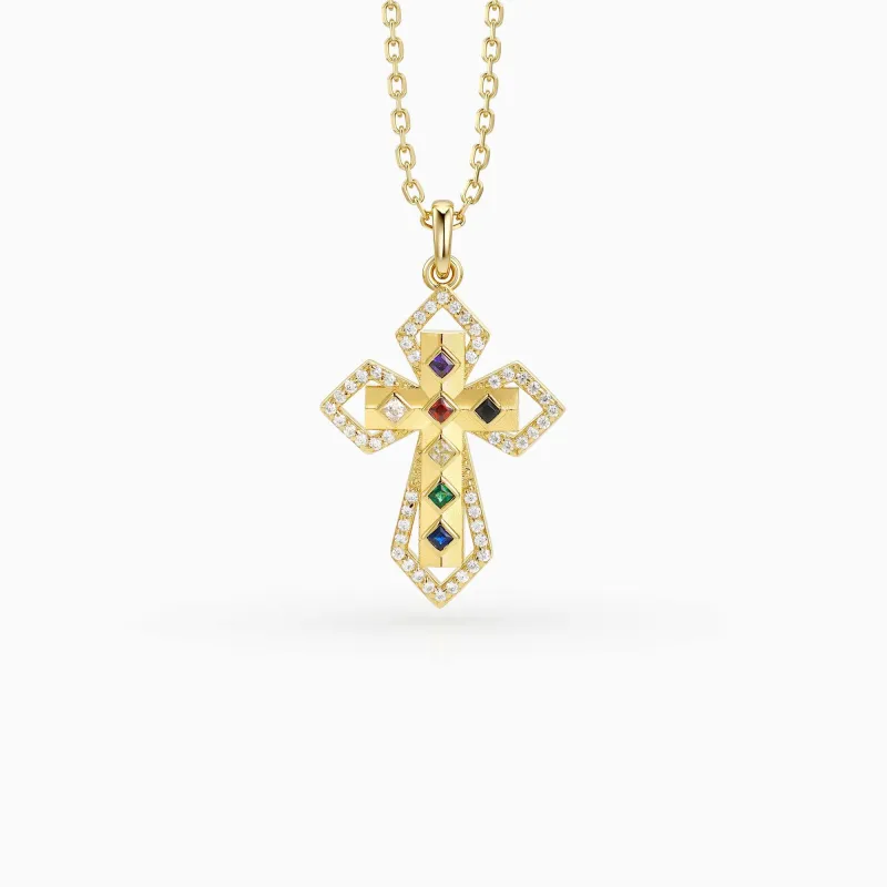 Divine Spectrum Cross Necklace sold by Vanimy Jewelry
