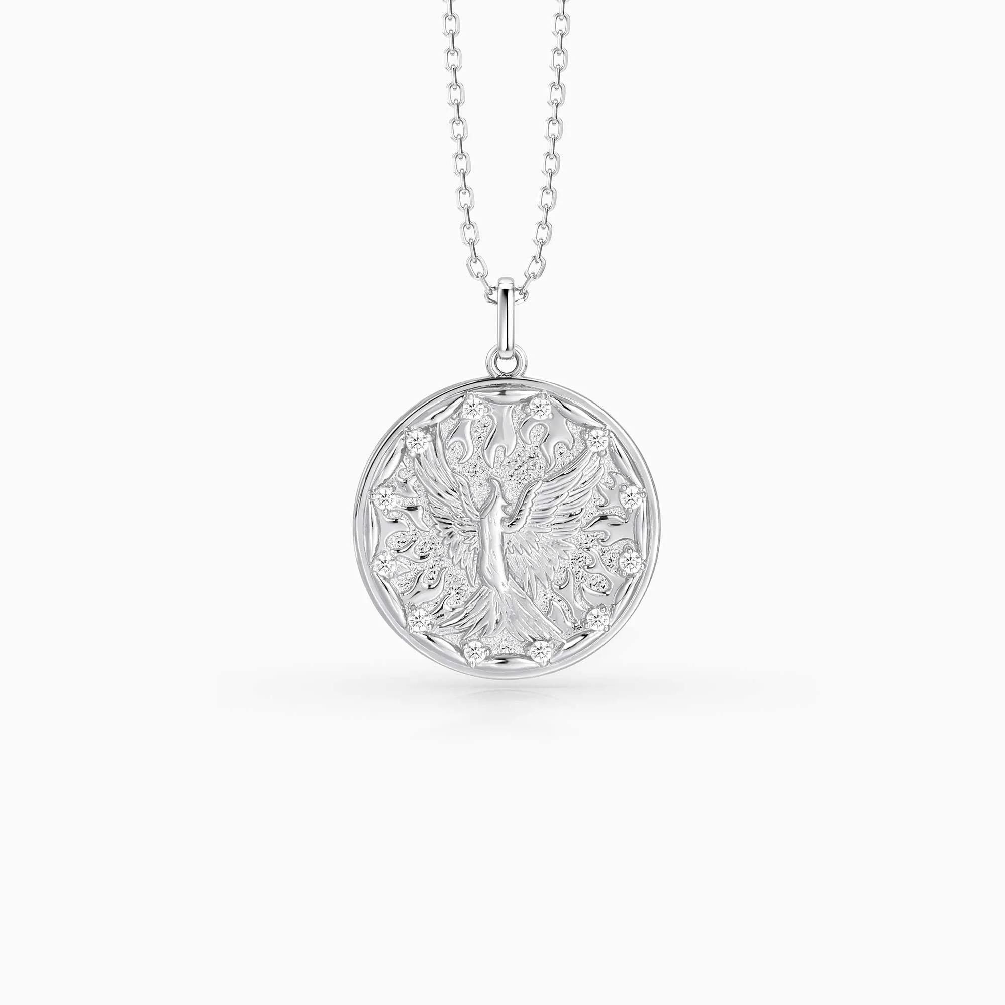 Rising Phoenix Flame Medallion Necklace sold by Vanimy Jewelry product image thumbnail 5