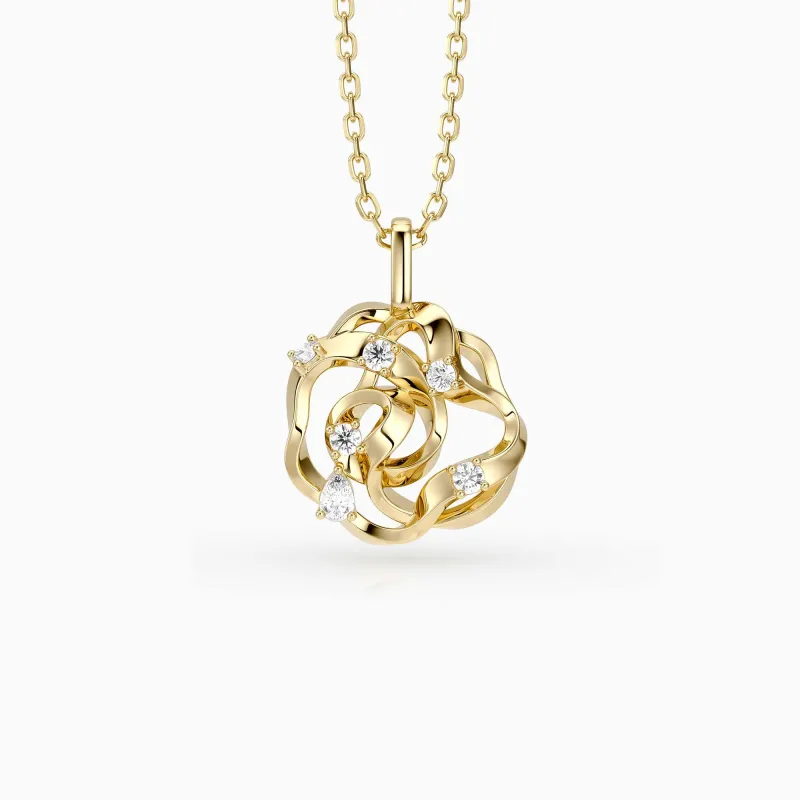 Camellia Compassion Necklace made by Vanimy Jewelry