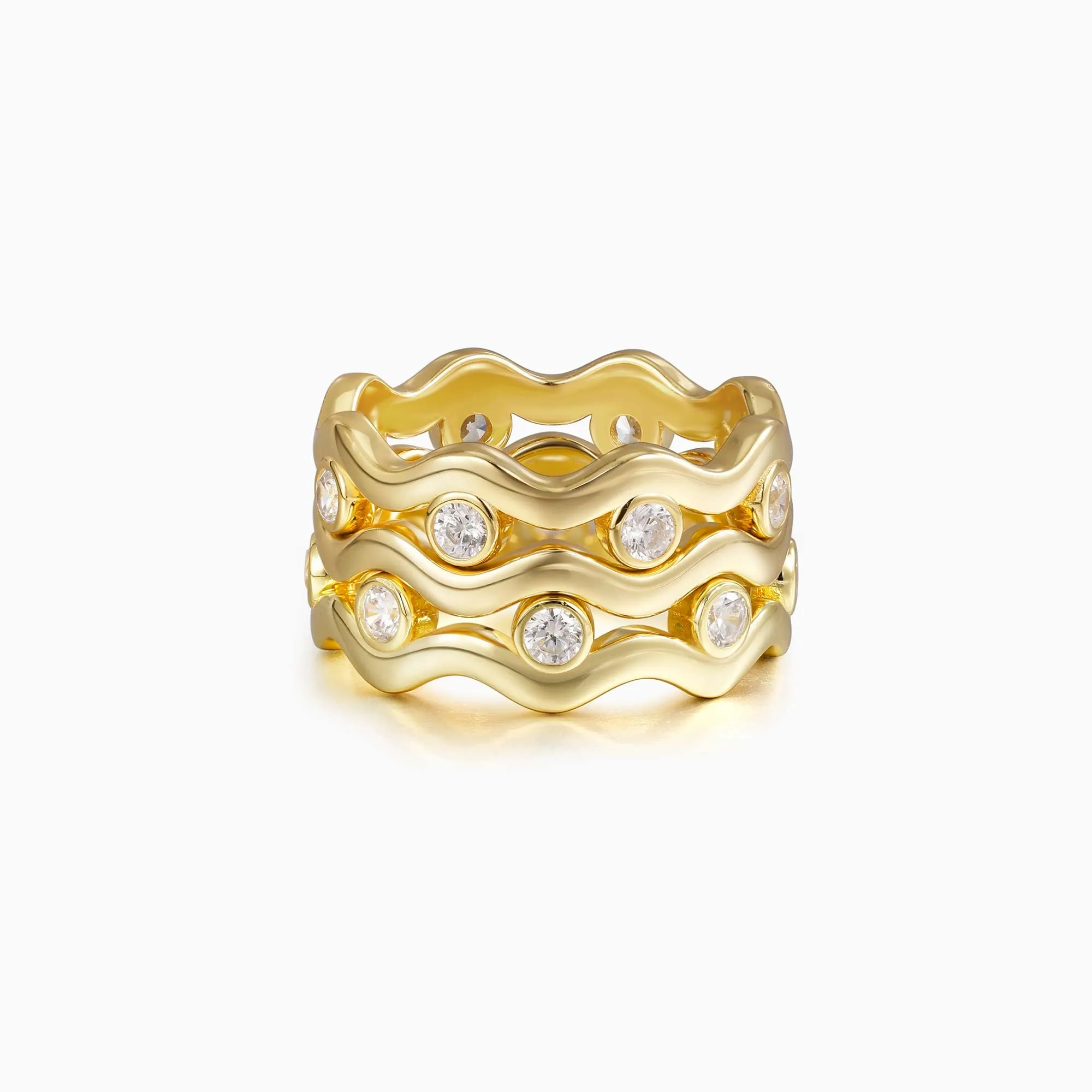 Elysian Wave Ring Set sold by Vanimy Jewelry