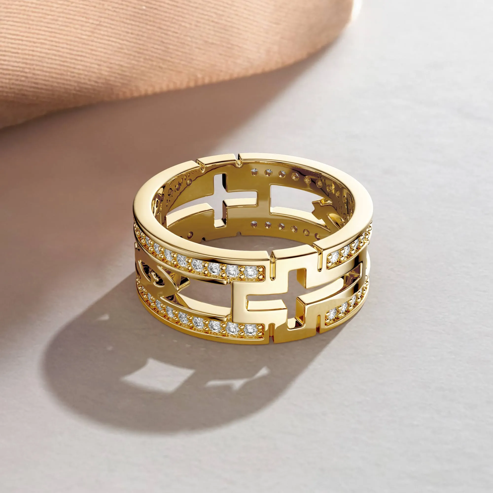 Cut Out Cross Ichthys Ring sold by Vanimy Jewelry product image thumbnail 2