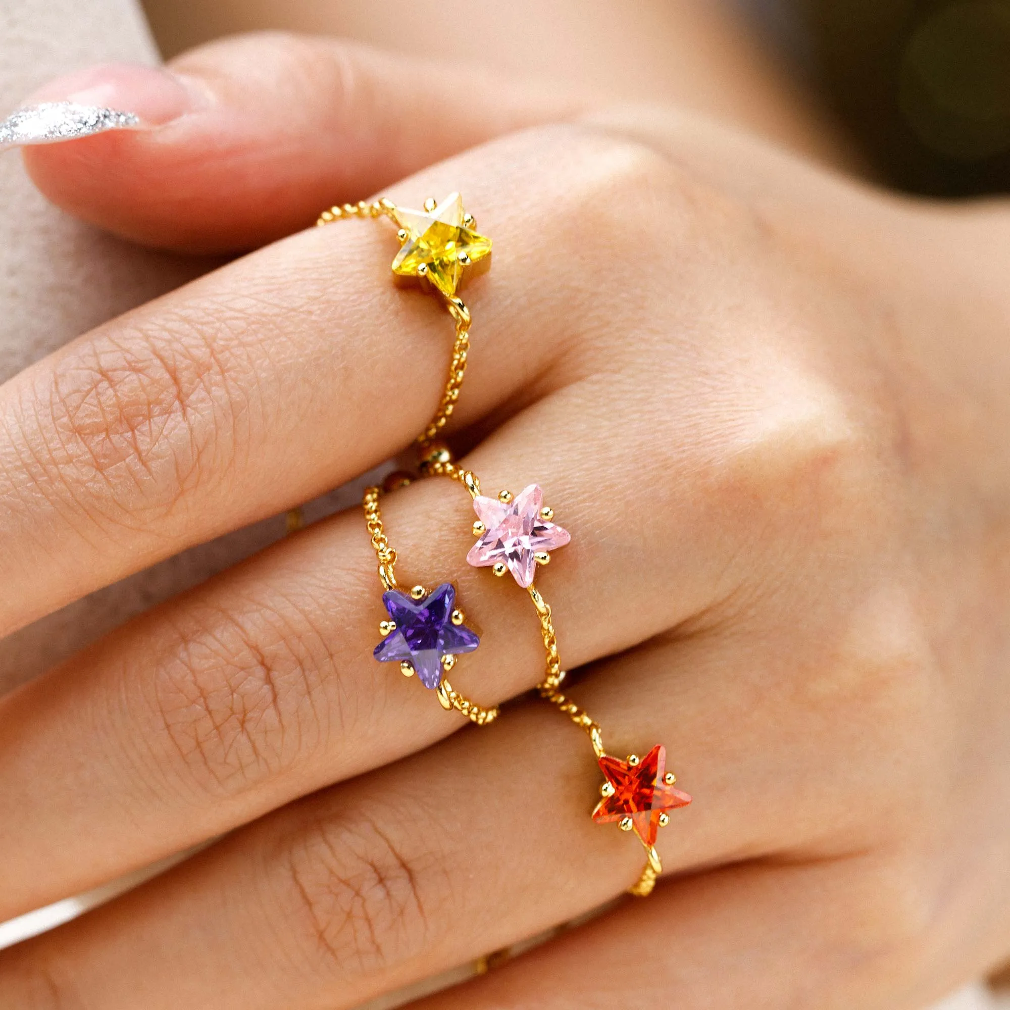 Wish Upon a Star Adjustable Chain Ring sold by Vanimy Jewelry product image thumbnail 3