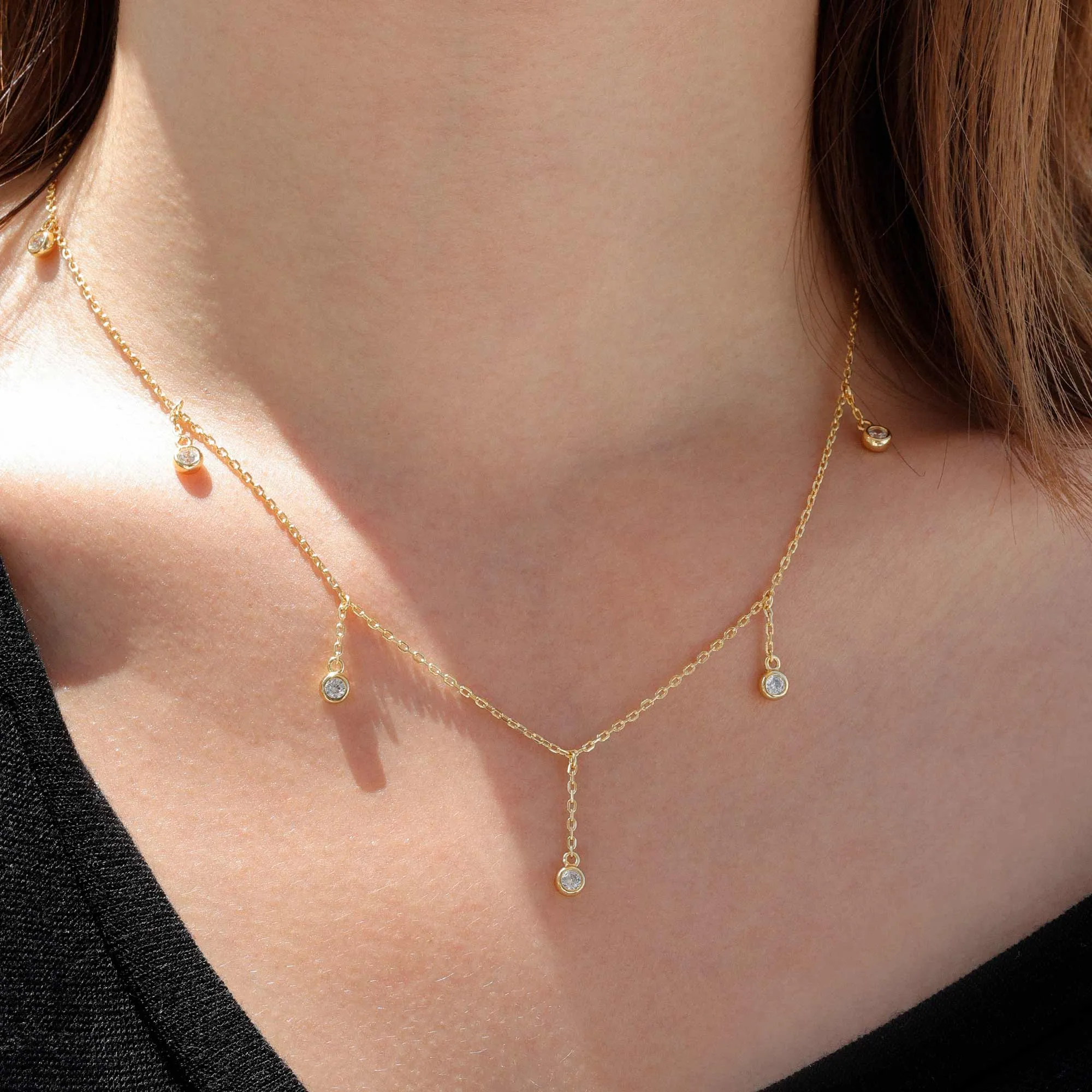 Raindrop Station Necklace sold by Vanimy Jewelry product image thumbnail 2