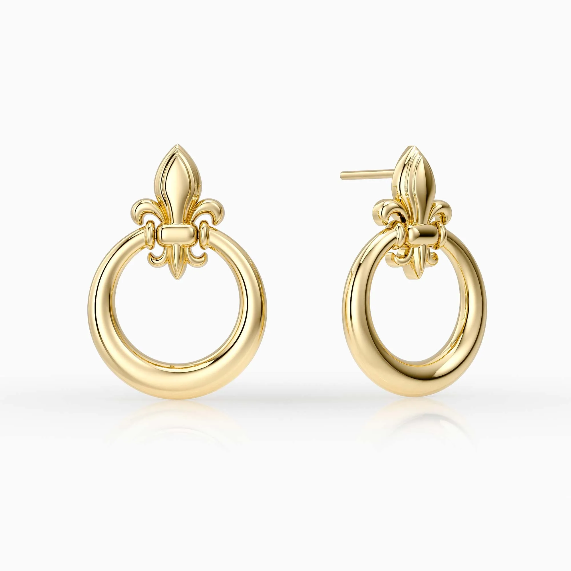 Divine Bloom Fleur-de-Lis Stud Earrings sold by Vanimy Jewelry