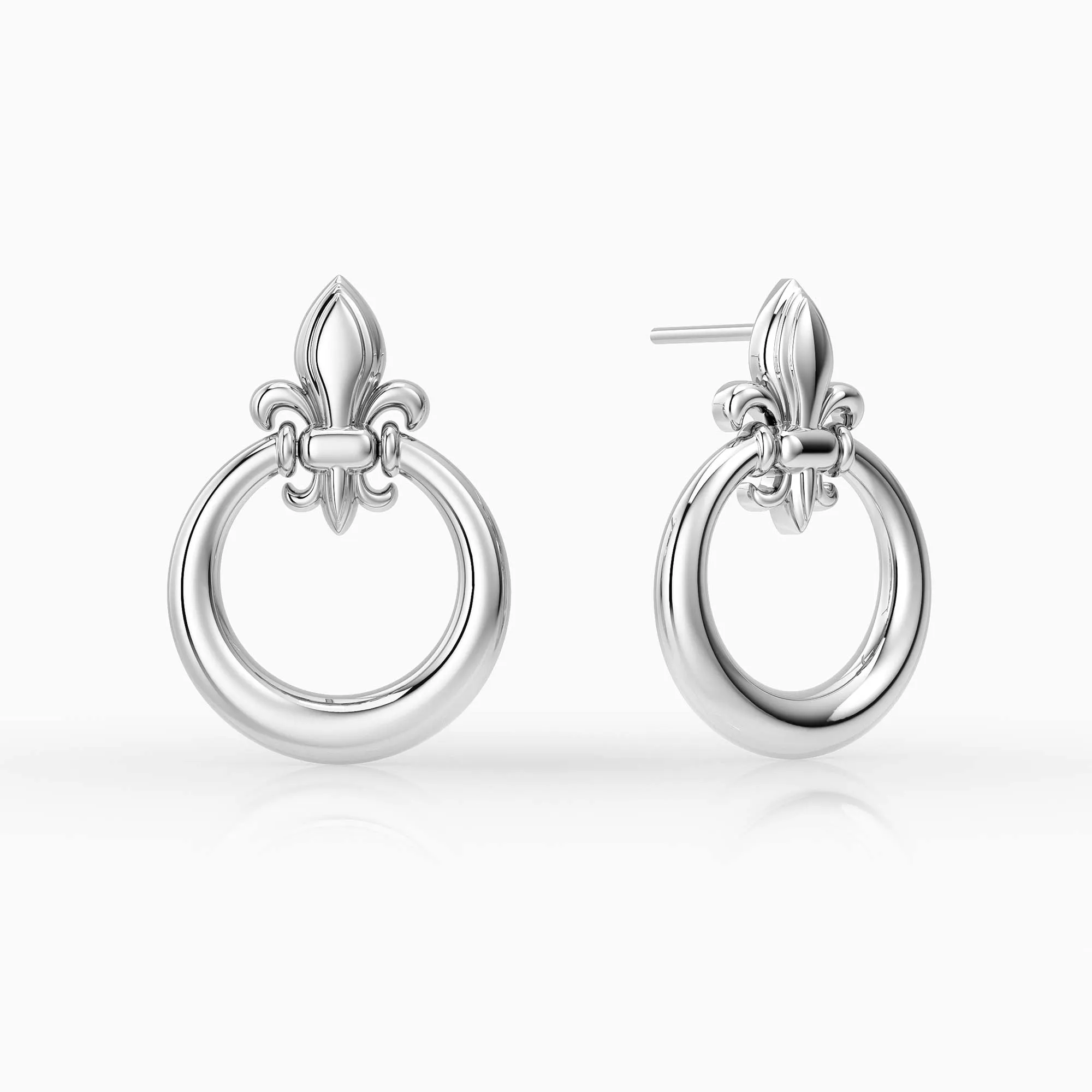 Divine Bloom Fleur-de-Lis Stud Earrings sold by Vanimy Jewelry product image thumbnail 5