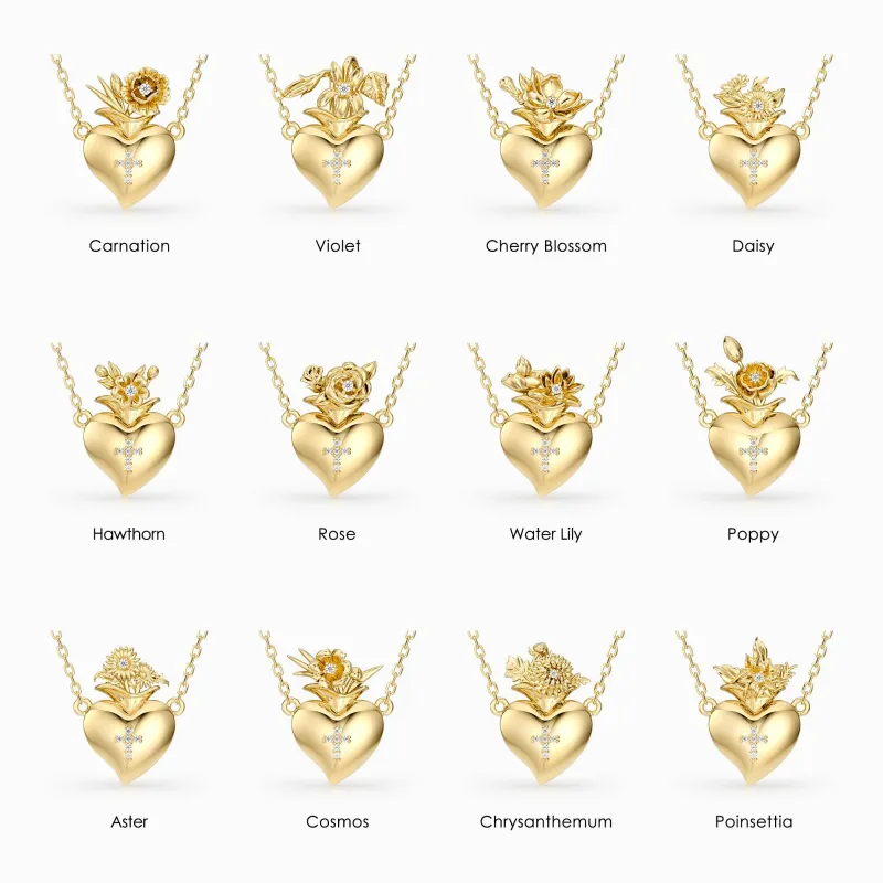 Born of Love Blooming Birth Flower Necklace sold by Vanimy Jewelry