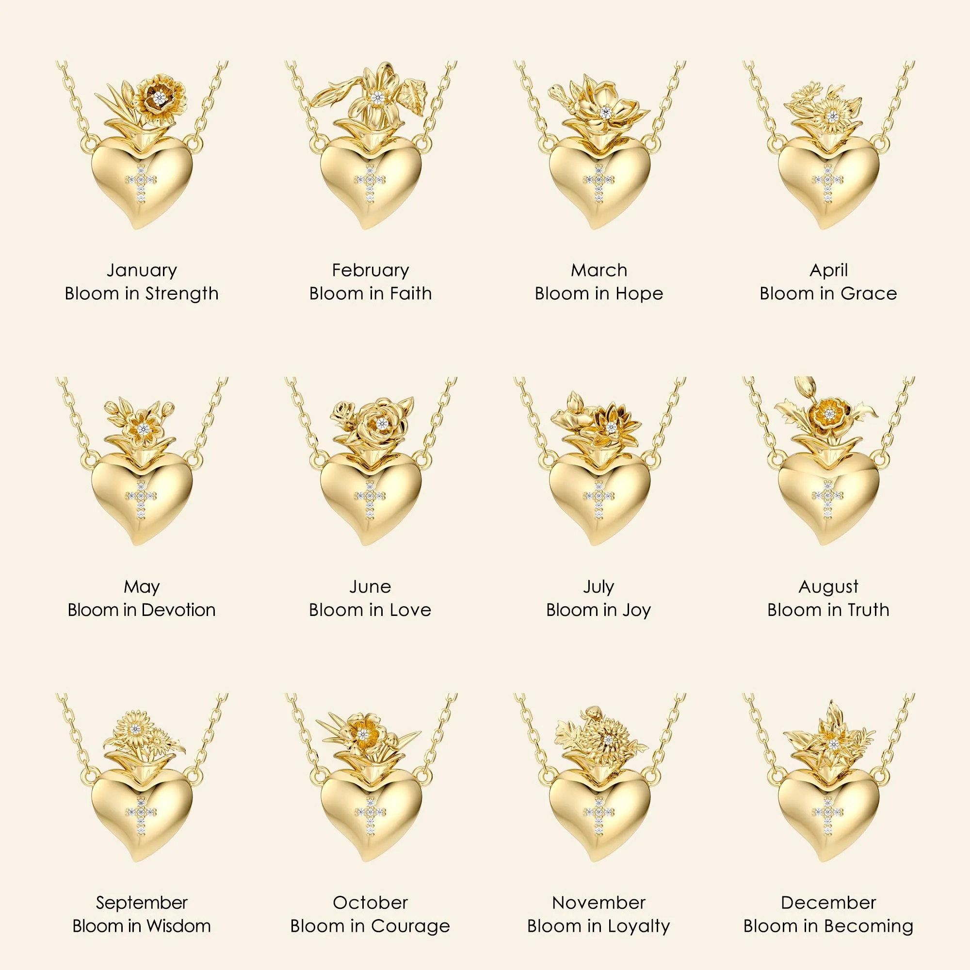 Born of Love Blooming Birth Flower Necklace sold by Vanimy Jewelry product image thumbnail 3