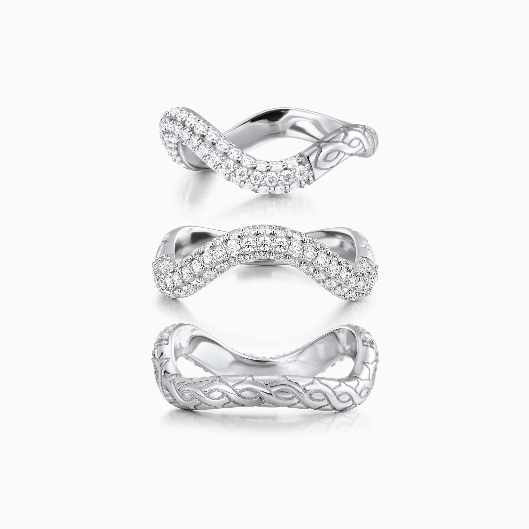 Pavé Wavy Statement Stacking Ring sold by Vanimy Jewelry product image thumbnail 5