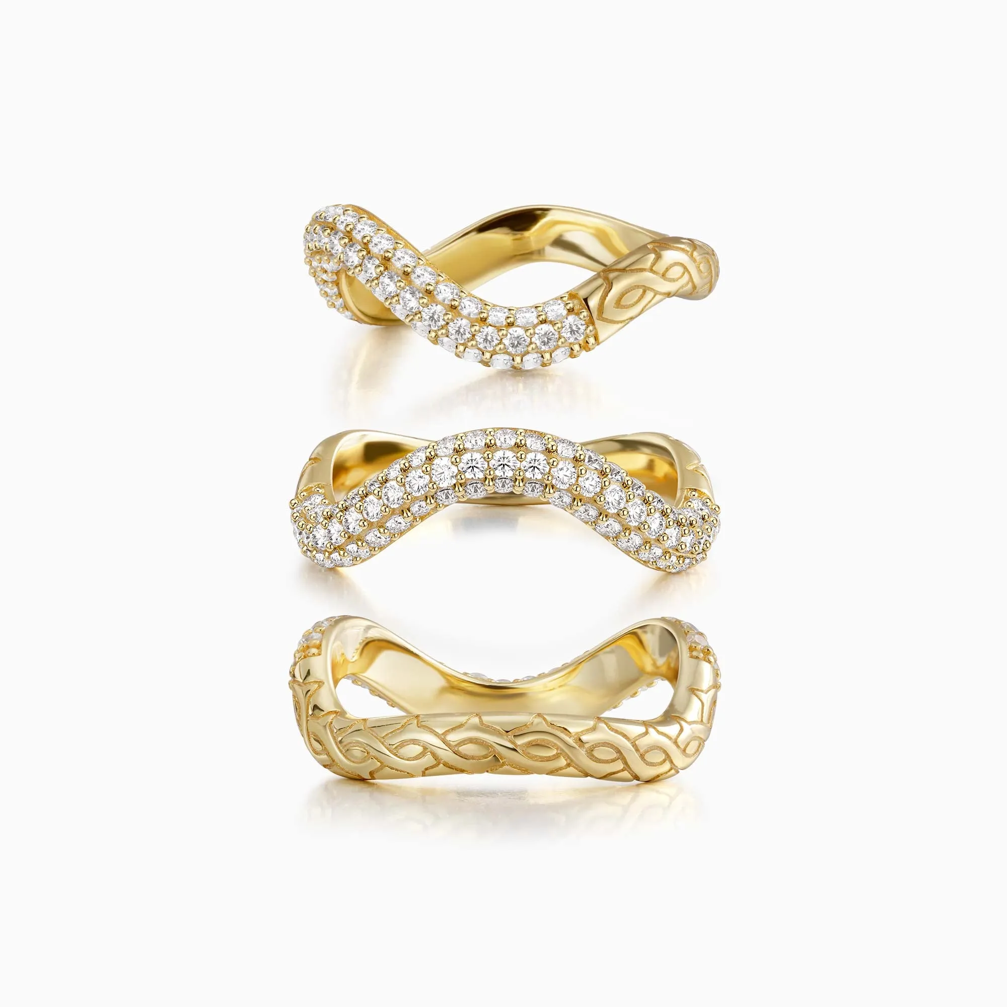 Pavé Wavy Statement Stacking Ring sold by Vanimy Jewelry product image thumbnail 2