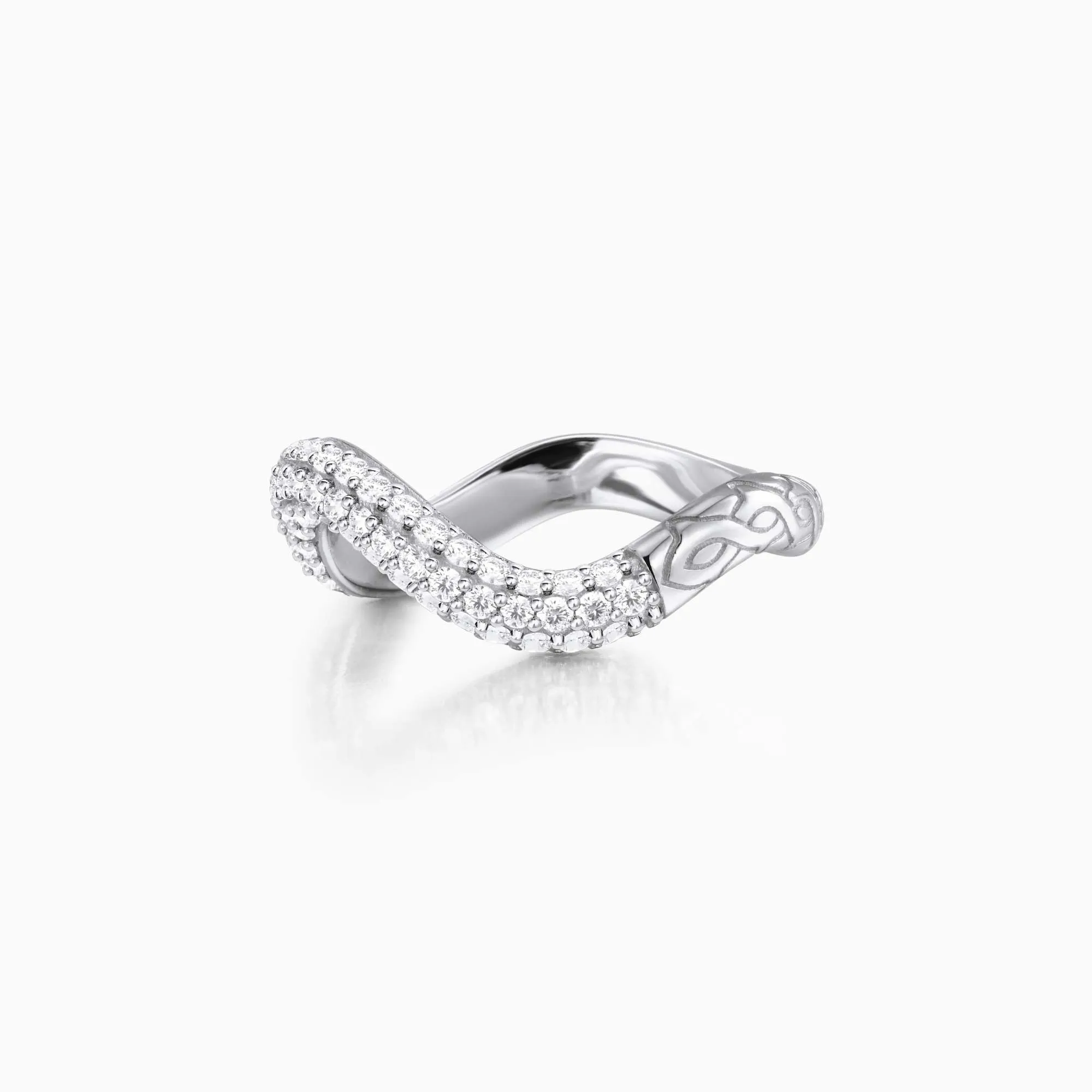 Pavé Wavy Statement Stacking Ring sold by Vanimy Jewelry product image thumbnail 4